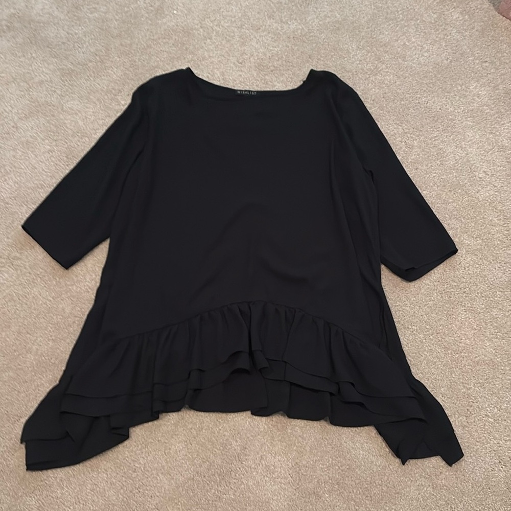 Wish List black top  s/m. No problems. No tags never worn